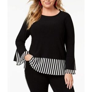 INC International Concepts Petite Woman's Striped Layered Look Top